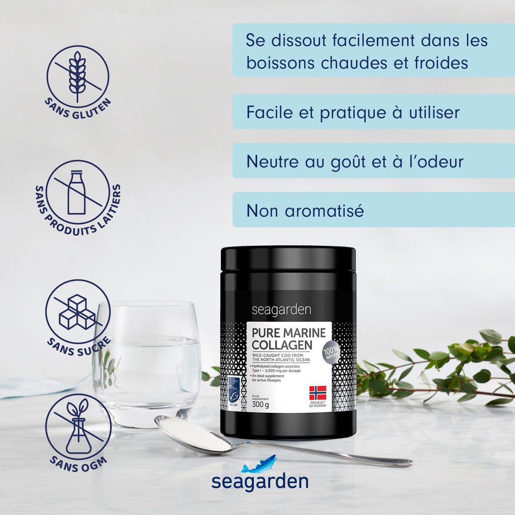 Collagène Marin en Poudre Type I – 300 g Complément Alimentaire