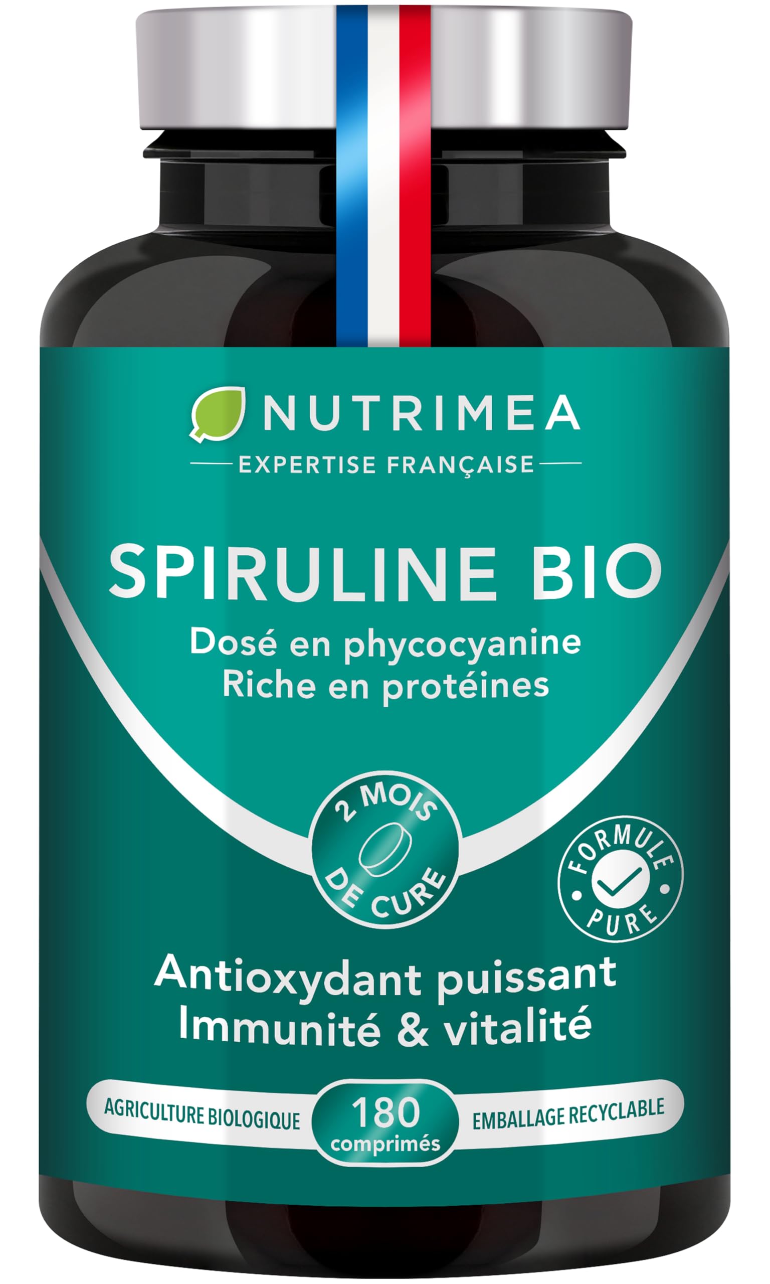 Spiruline Bio 180 Comprimés complément alimentaire Nutrimea