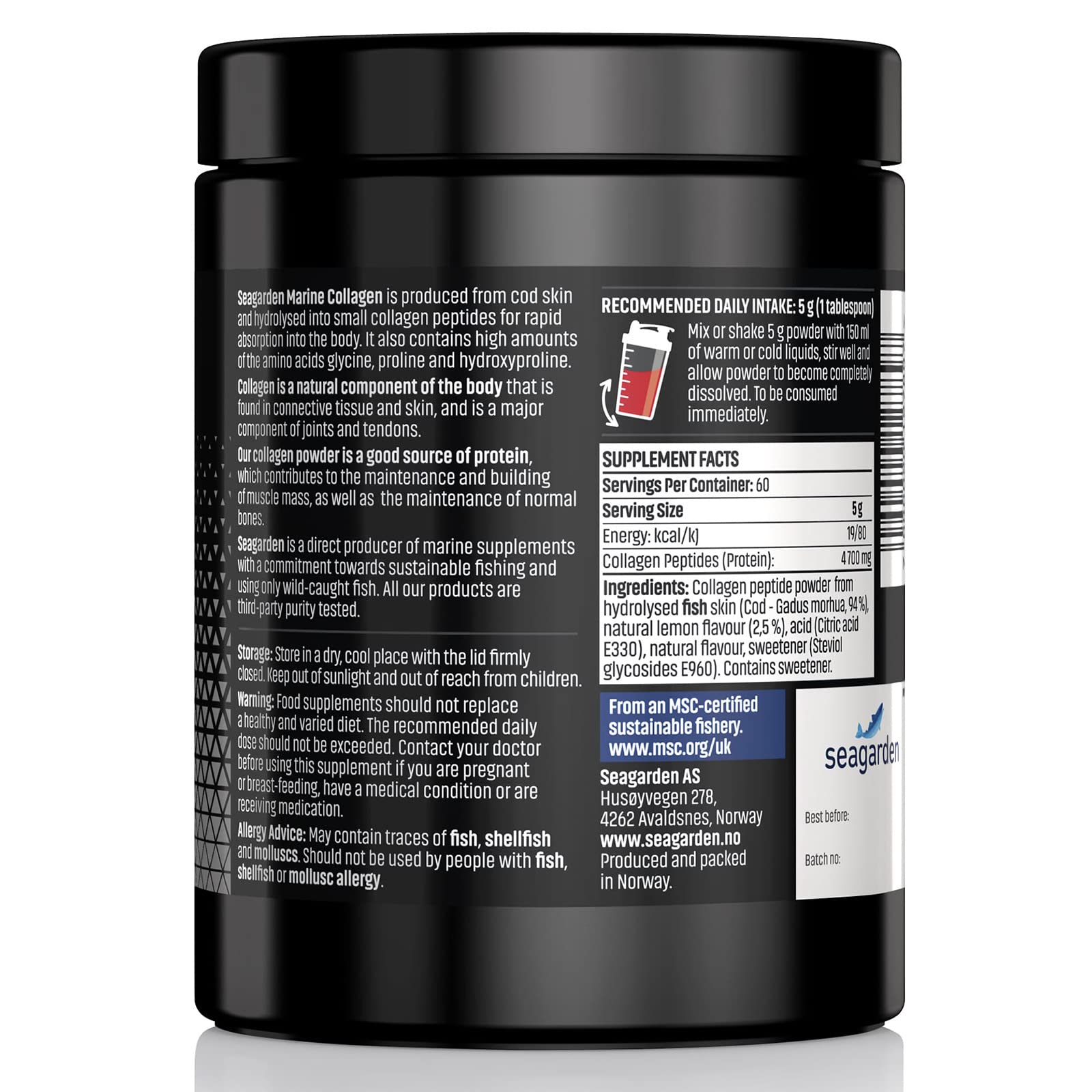 Collagène Marin en Poudre Type I – 300 g Complément Alimentaire