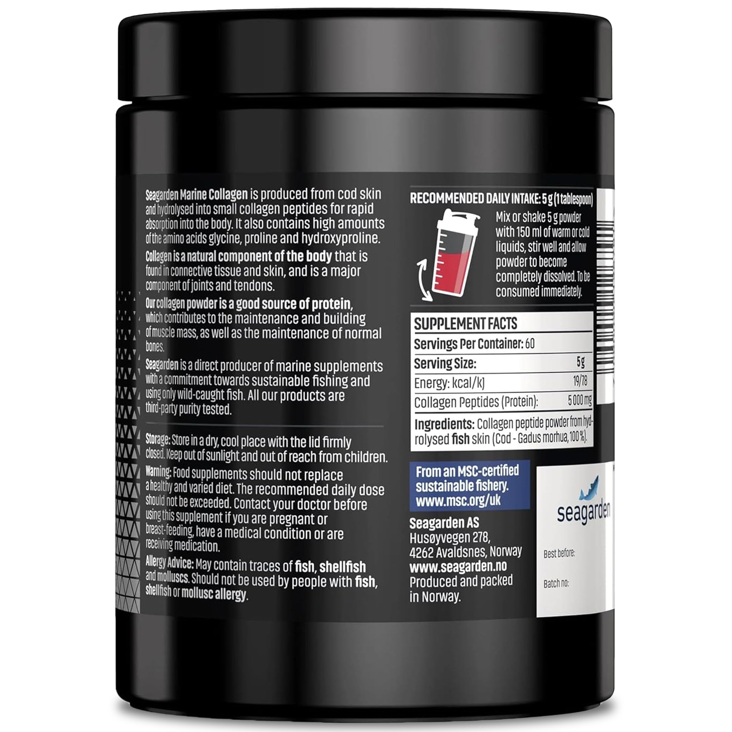 Collagène Marin en Poudre Type I – 300 g Complément Alimentaire