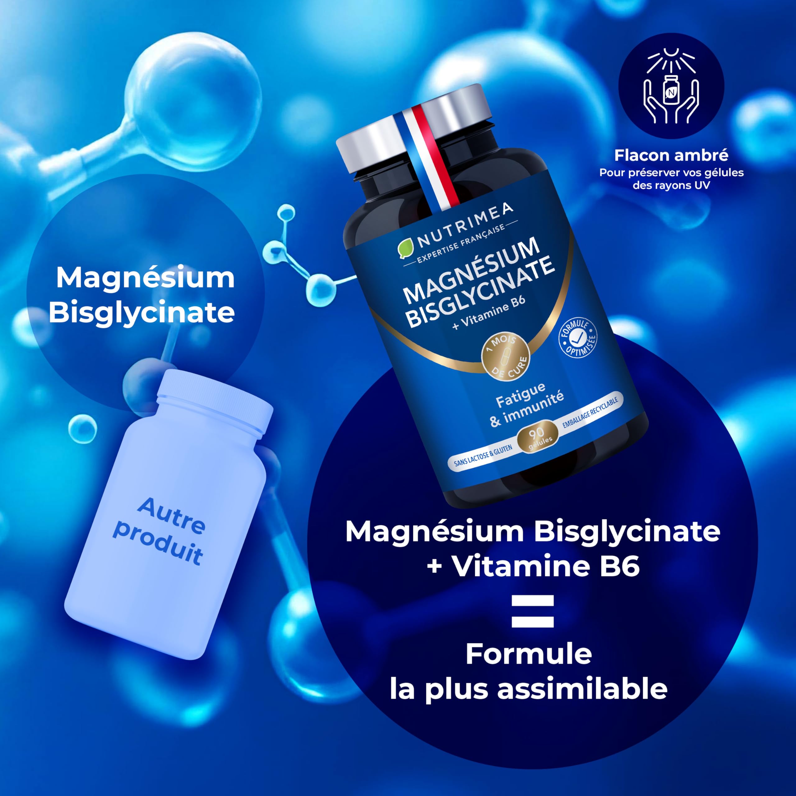 Magnésium Marin et Vitamine B6 – 120 Gélules Nutrimea