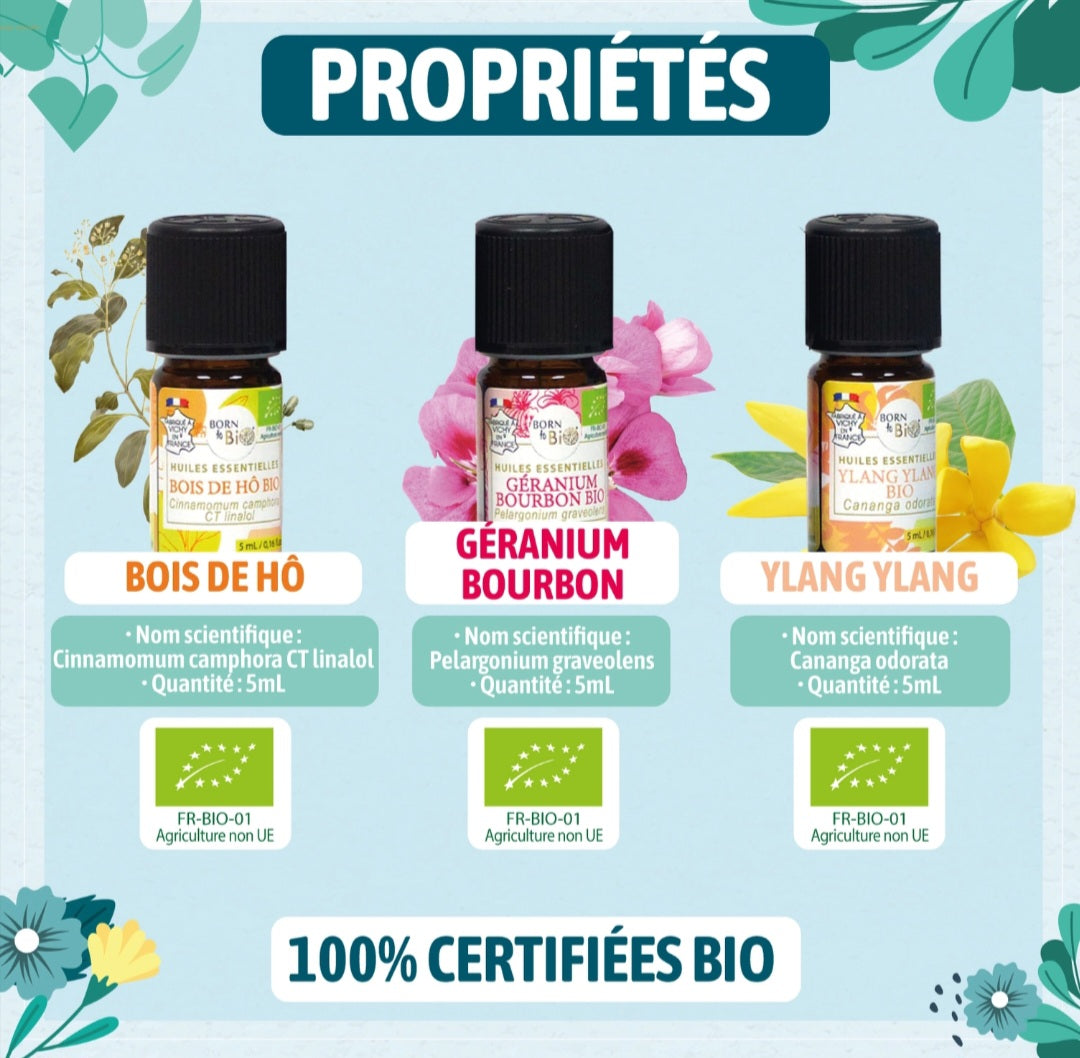Trio Huiles Essentielles Bio Ylang Ylang