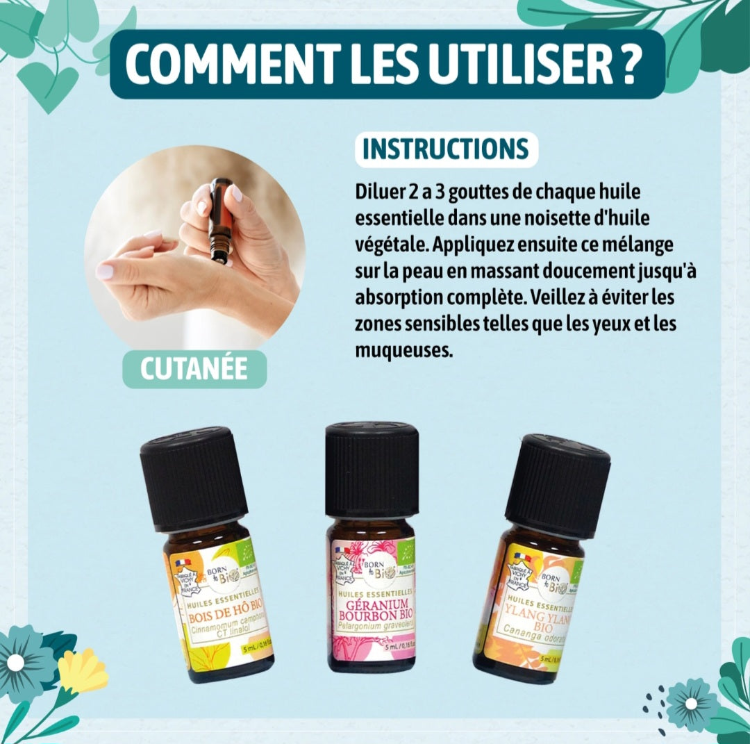 Trio Huiles Essentielles Bio Géranium Bourbon