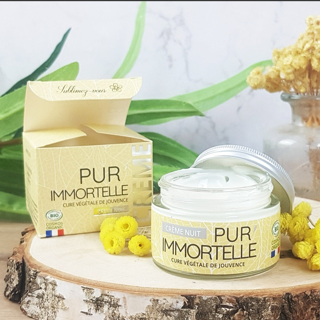 Crème de Nuit Bio Immortelle cosmétique naturelle